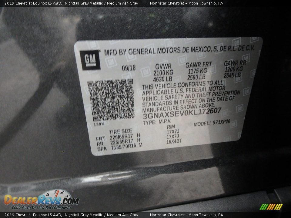 2019 Chevrolet Equinox LS AWD Nightfall Gray Metallic / Medium Ash Gray Photo #16