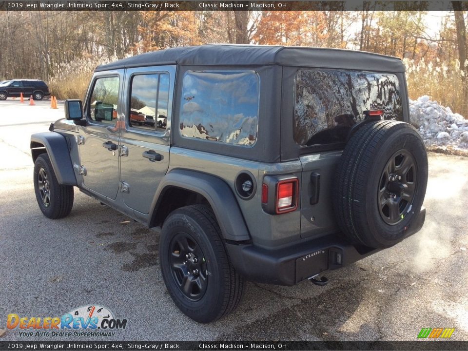 2019 Jeep Wrangler Unlimited Sport 4x4 Sting-Gray / Black Photo #4