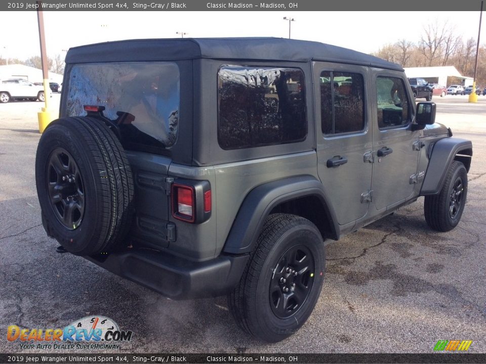 2019 Jeep Wrangler Unlimited Sport 4x4 Sting-Gray / Black Photo #6