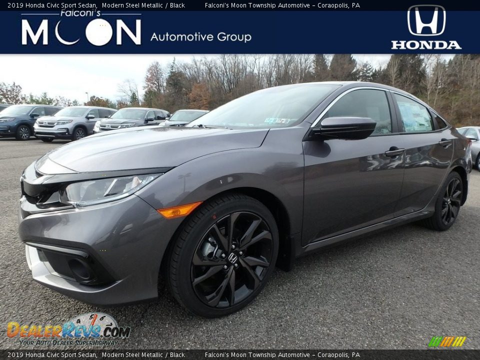 2019 Honda Civic Sport Sedan Modern Steel Metallic / Black Photo #1