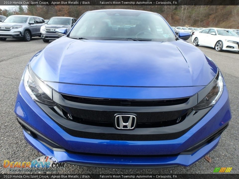 2019 Honda Civic Sport Coupe Agean Blue Metallic / Black Photo #2