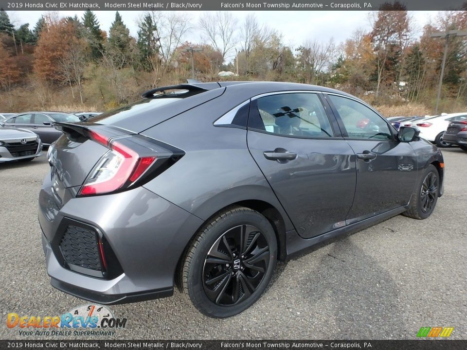 2019 Honda Civic EX Hatchback Modern Steel Metallic / Black/Ivory Photo #4