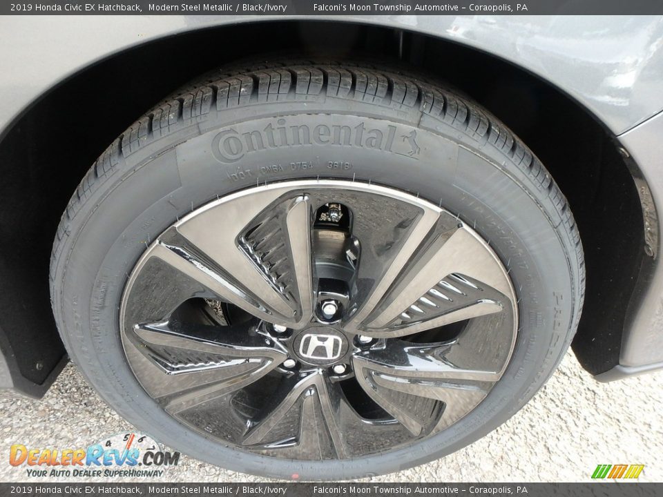 2019 Honda Civic EX Hatchback Modern Steel Metallic / Black/Ivory Photo #7