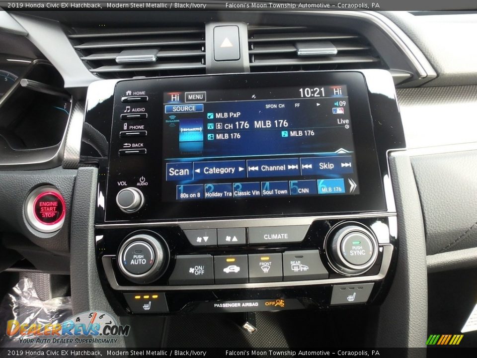 2019 Honda Civic EX Hatchback Modern Steel Metallic / Black/Ivory Photo #15