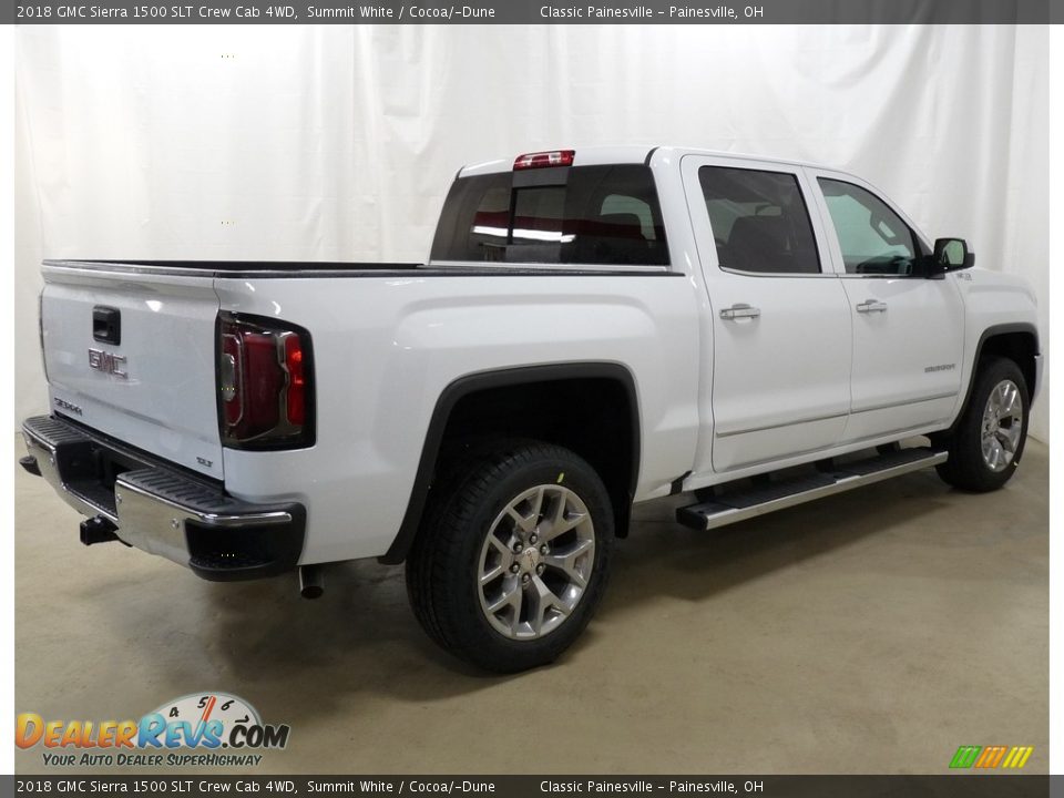 2018 GMC Sierra 1500 SLT Crew Cab 4WD Summit White / Cocoa/­Dune Photo #2