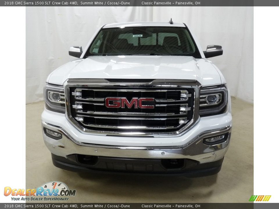 2018 GMC Sierra 1500 SLT Crew Cab 4WD Summit White / Cocoa/­Dune Photo #4