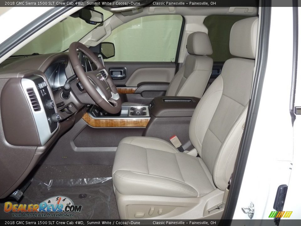 2018 GMC Sierra 1500 SLT Crew Cab 4WD Summit White / Cocoa/­Dune Photo #6