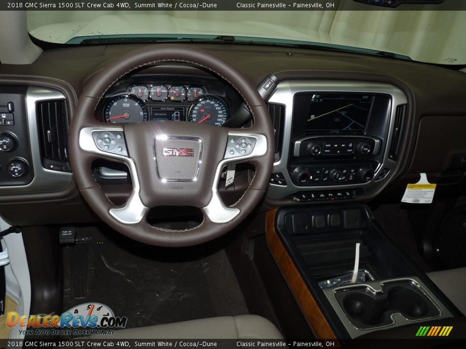 2018 GMC Sierra 1500 SLT Crew Cab 4WD Summit White / Cocoa/­Dune Photo #8
