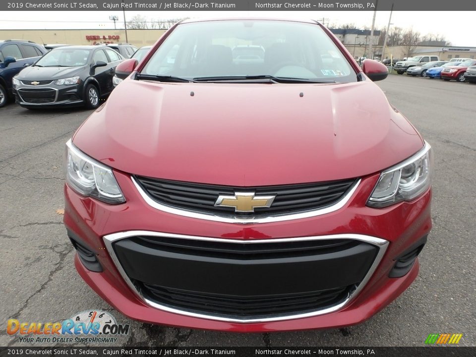2019 Chevrolet Sonic LT Sedan Cajun Red Tintcoat / Jet Black/­Dark Titanium Photo #2