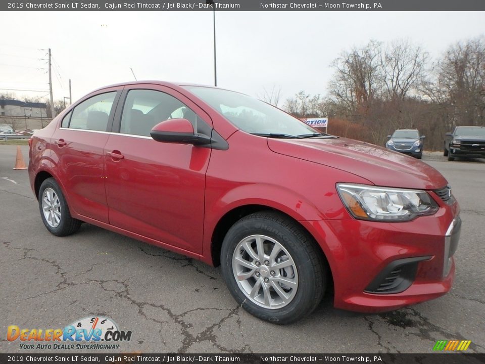 2019 Chevrolet Sonic LT Sedan Cajun Red Tintcoat / Jet Black/­Dark Titanium Photo #3