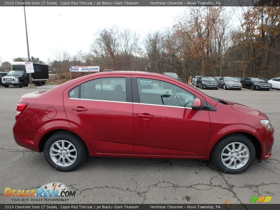 2019 Chevrolet Sonic LT Sedan Cajun Red Tintcoat / Jet Black/­Dark Titanium Photo #4