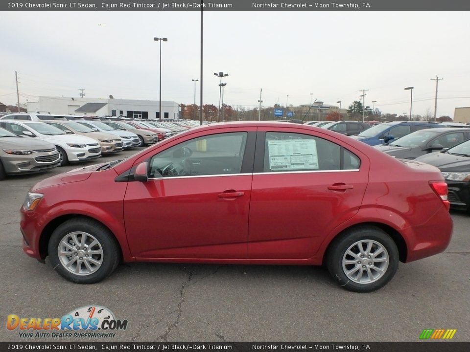 2019 Chevrolet Sonic LT Sedan Cajun Red Tintcoat / Jet Black/­Dark Titanium Photo #8