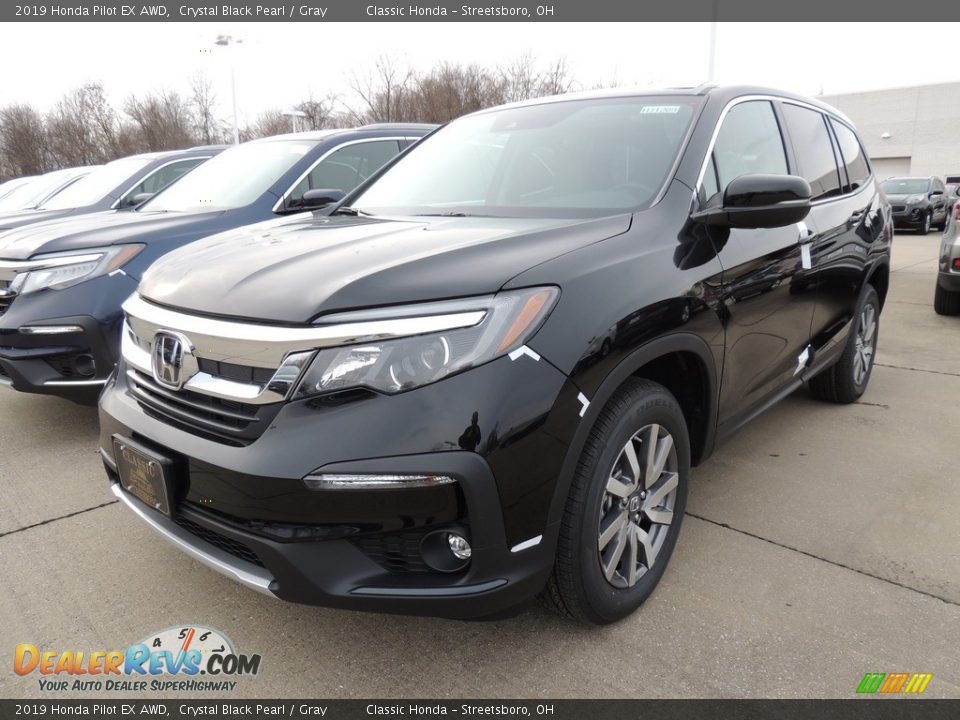 2019 Honda Pilot EX AWD Crystal Black Pearl / Gray Photo #1