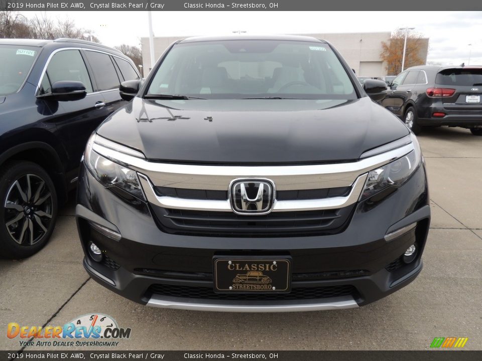 2019 Honda Pilot EX AWD Crystal Black Pearl / Gray Photo #2