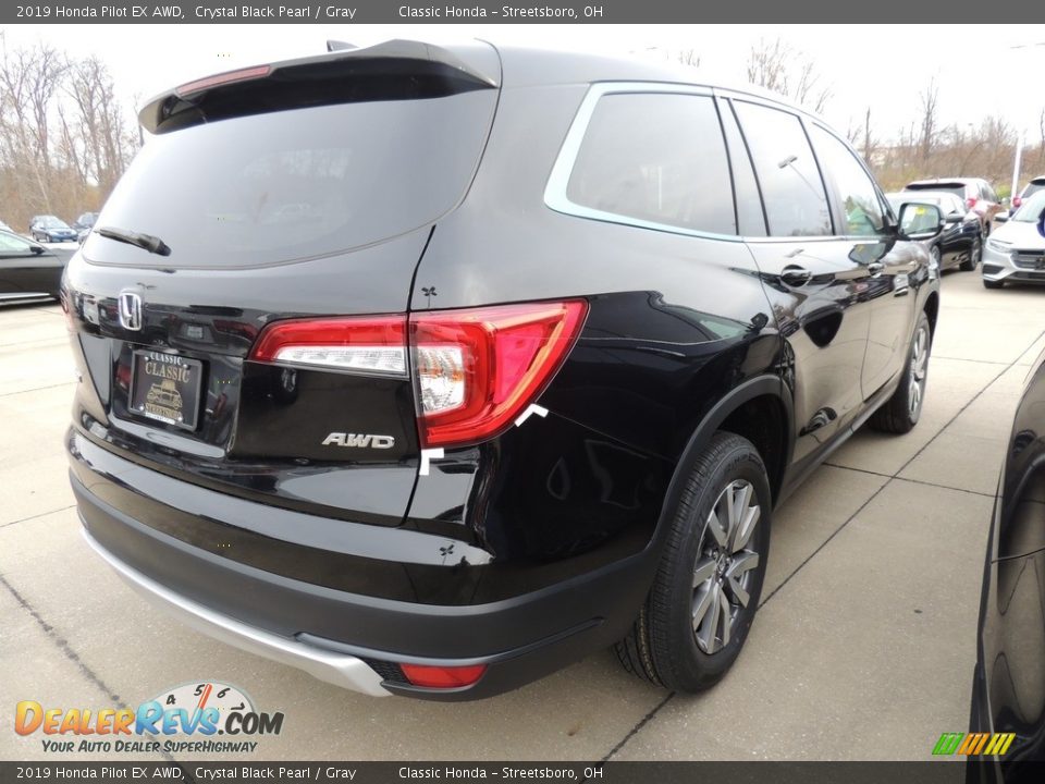 2019 Honda Pilot EX AWD Crystal Black Pearl / Gray Photo #4