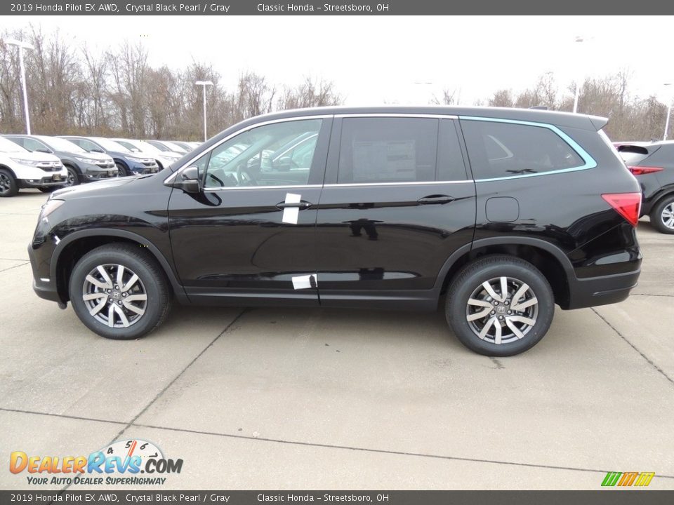 2019 Honda Pilot EX AWD Crystal Black Pearl / Gray Photo #7