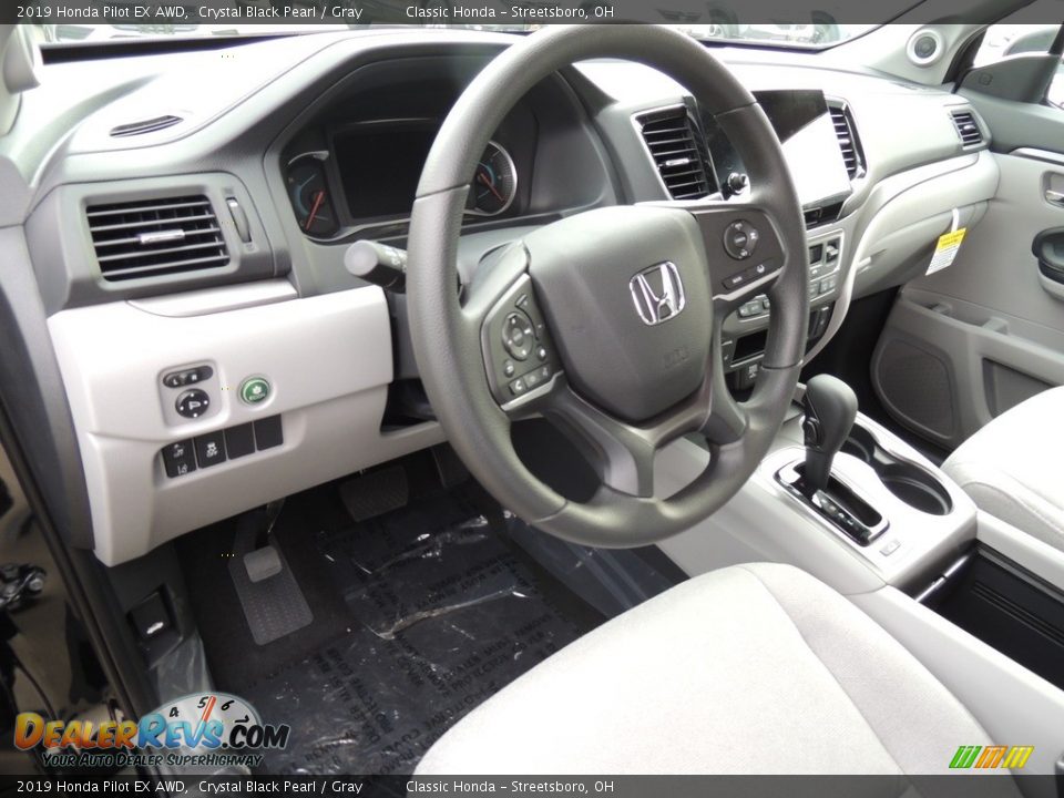 2019 Honda Pilot EX AWD Crystal Black Pearl / Gray Photo #10