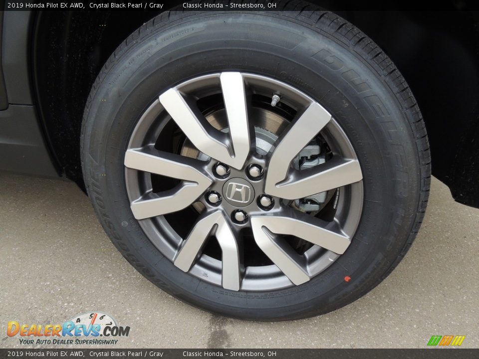 2019 Honda Pilot EX AWD Crystal Black Pearl / Gray Photo #15
