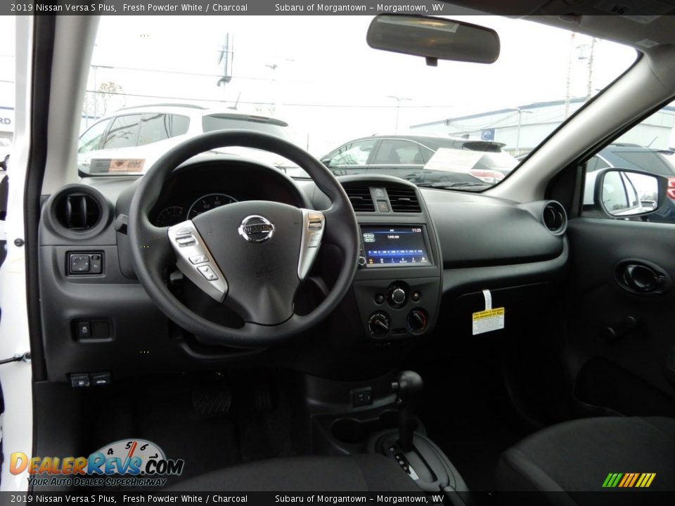 2019 Nissan Versa S Plus Fresh Powder White / Charcoal Photo #13