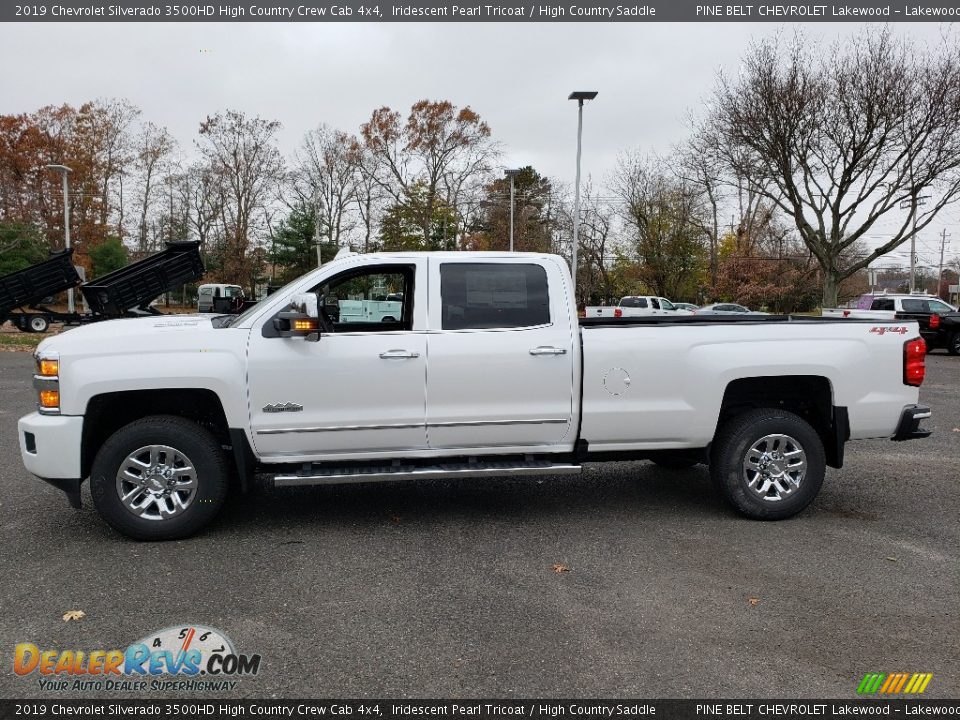 2019 Chevrolet Silverado 3500HD High Country Crew Cab 4x4 Iridescent Pearl Tricoat / High Country Saddle Photo #3