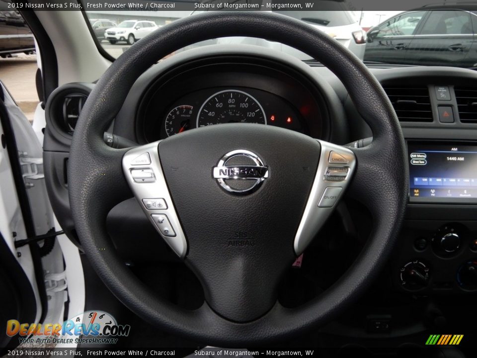 2019 Nissan Versa S Plus Fresh Powder White / Charcoal Photo #16