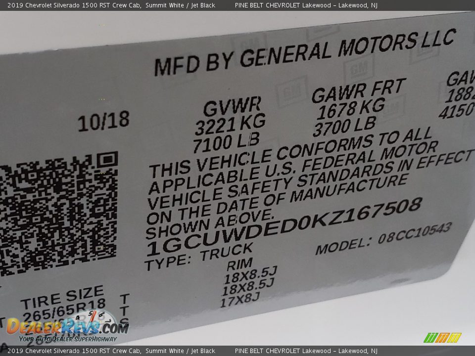 2019 Chevrolet Silverado 1500 RST Crew Cab Summit White / Jet Black Photo #9