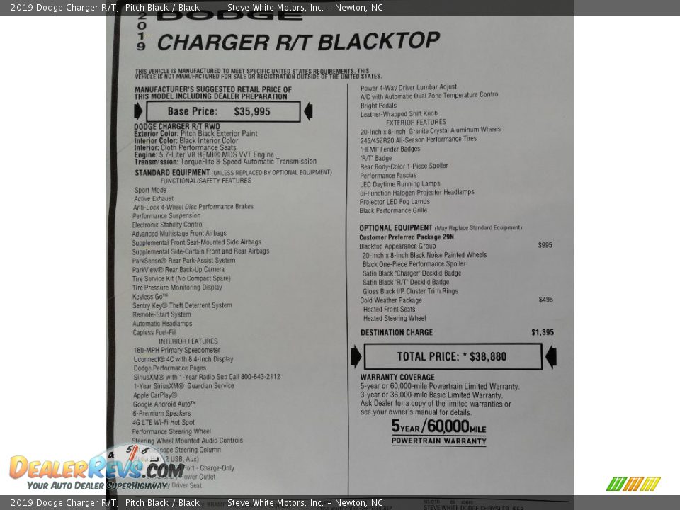 2019 Dodge Charger R/T Pitch Black / Black Photo #32