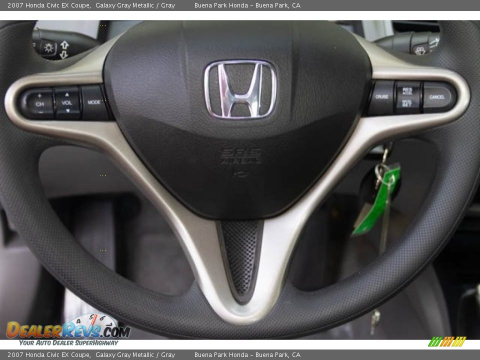 2007 Honda Civic EX Coupe Galaxy Gray Metallic / Gray Photo #14