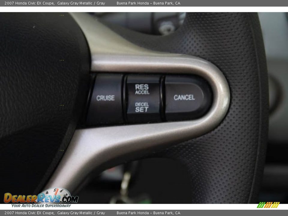 2007 Honda Civic EX Coupe Galaxy Gray Metallic / Gray Photo #16