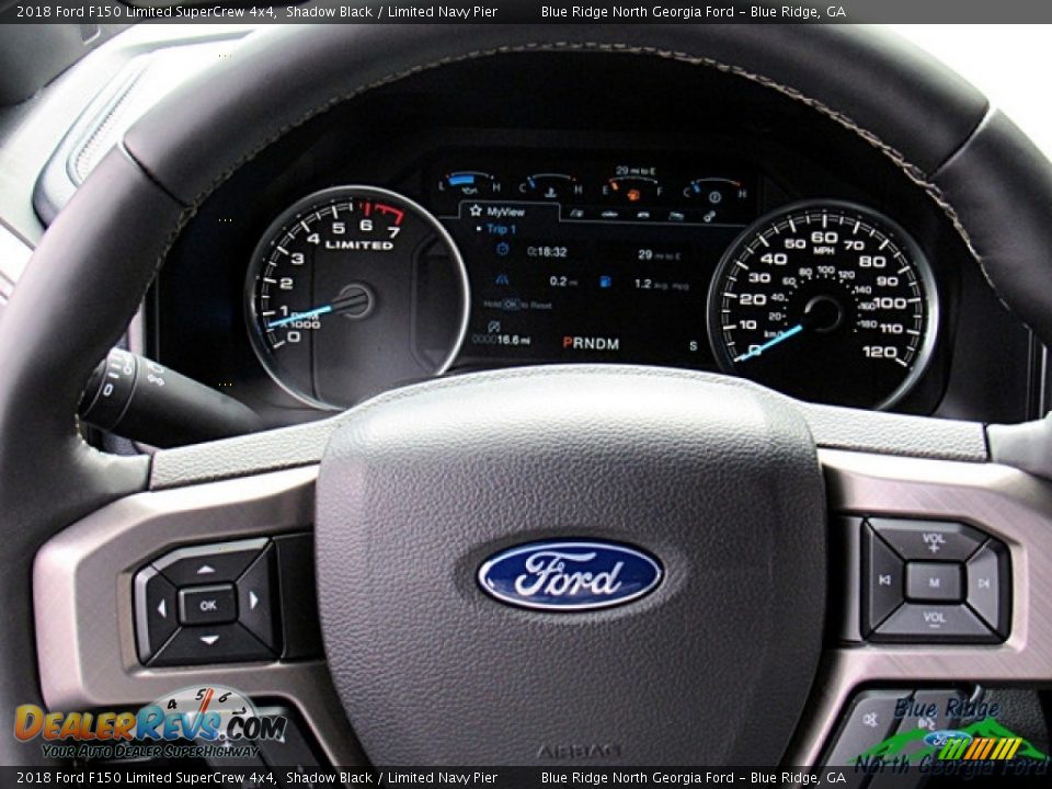 2018 Ford F150 Limited SuperCrew 4x4 Shadow Black / Limited Navy Pier Photo #13