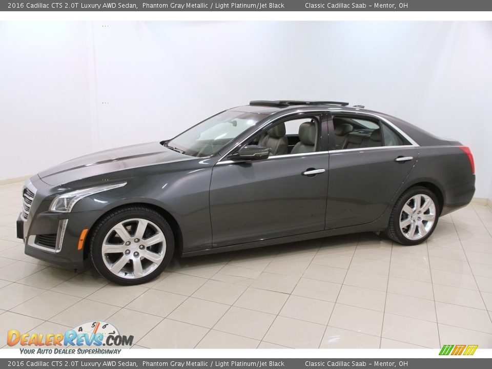 2016 Cadillac CTS 2.0T Luxury AWD Sedan Phantom Gray Metallic / Light Platinum/Jet Black Photo #3