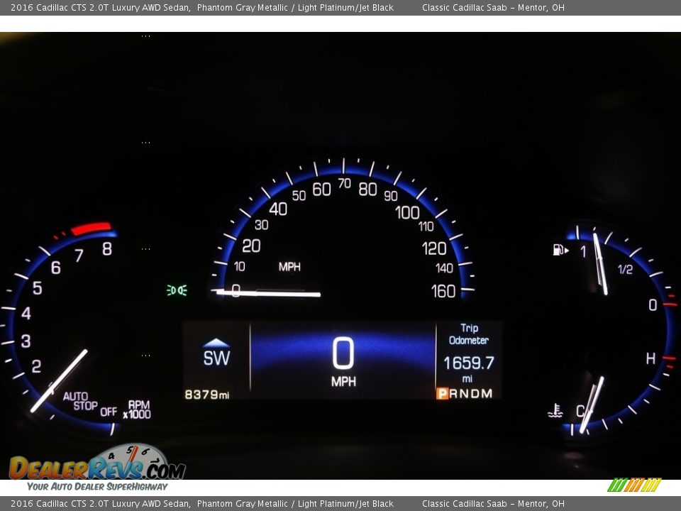 2016 Cadillac CTS 2.0T Luxury AWD Sedan Phantom Gray Metallic / Light Platinum/Jet Black Photo #9
