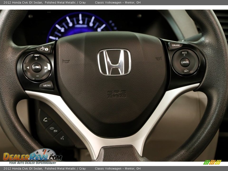 2012 Honda Civic EX Sedan Polished Metal Metallic / Gray Photo #8