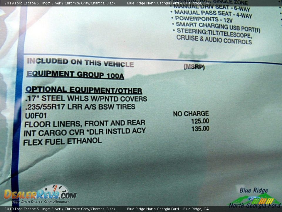 2019 Ford Escape S Ingot Silver / Chromite Gray/Charcoal Black Photo #24