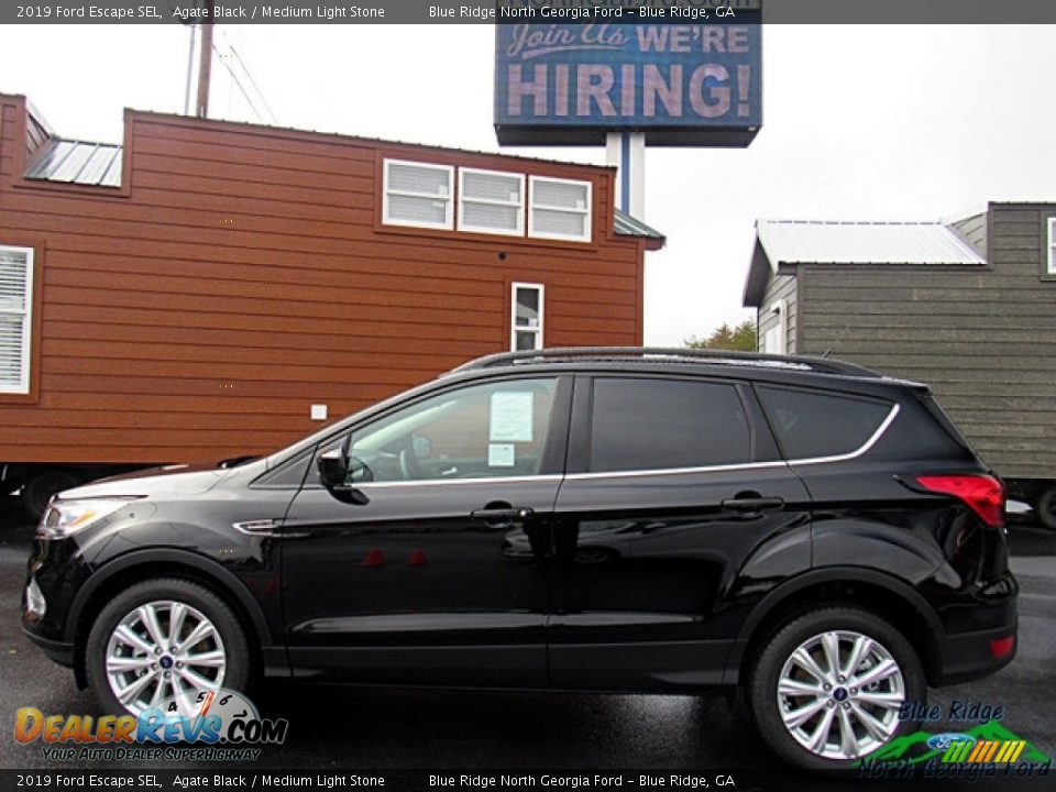 2019 Ford Escape SEL Agate Black / Medium Light Stone Photo #2