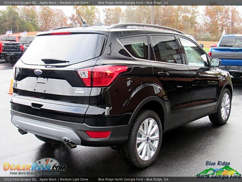 2019 Ford Escape SEL Agate Black / Medium Light Stone Photo #5