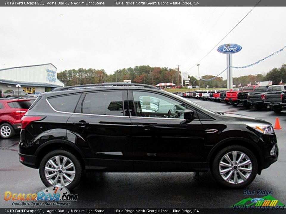 2019 Ford Escape SEL Agate Black / Medium Light Stone Photo #6