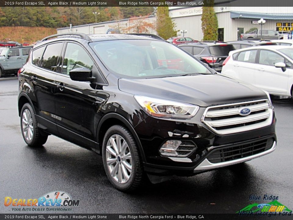 2019 Ford Escape SEL Agate Black / Medium Light Stone Photo #7