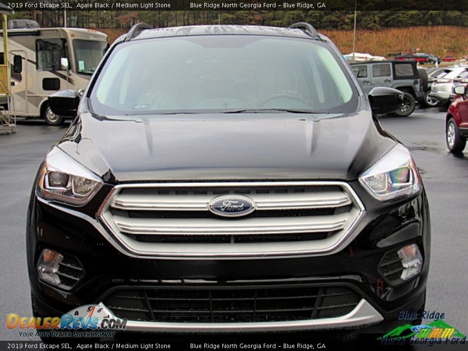 2019 Ford Escape SEL Agate Black / Medium Light Stone Photo #8