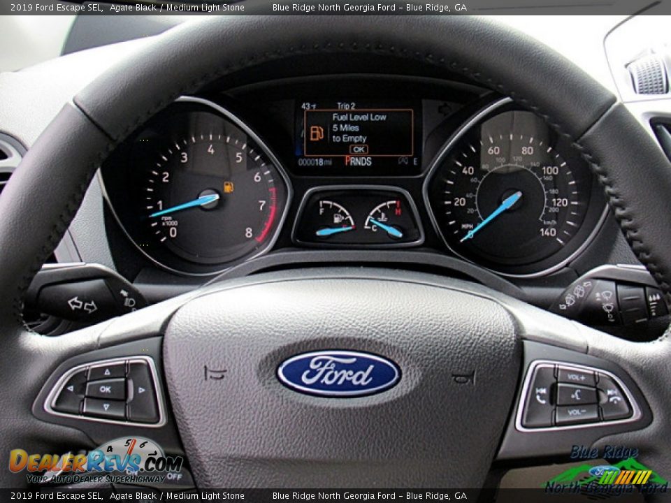 2019 Ford Escape SEL Agate Black / Medium Light Stone Photo #14