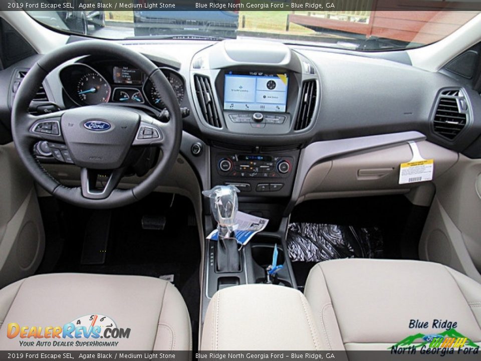 2019 Ford Escape SEL Agate Black / Medium Light Stone Photo #23