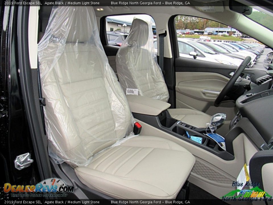 2019 Ford Escape SEL Agate Black / Medium Light Stone Photo #27
