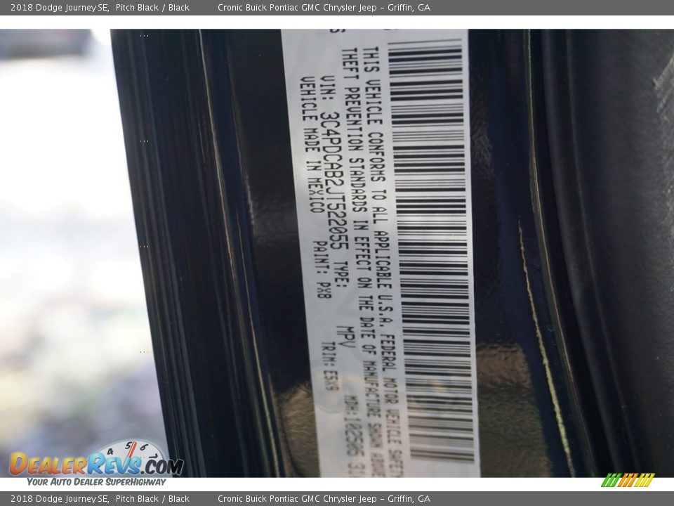 2018 Dodge Journey SE Pitch Black / Black Photo #14