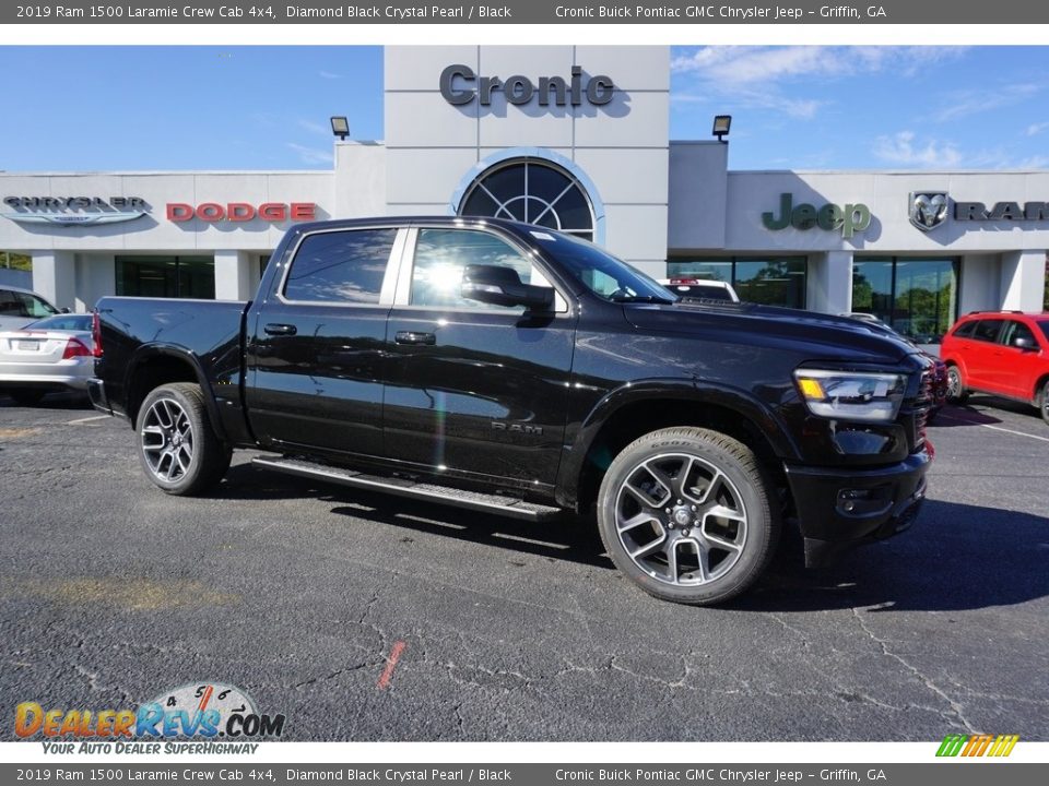 2019 Ram 1500 Laramie Crew Cab 4x4 Diamond Black Crystal Pearl / Black Photo #1