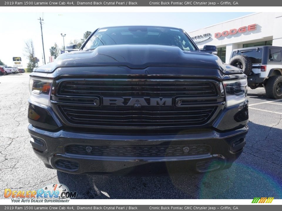 2019 Ram 1500 Laramie Crew Cab 4x4 Diamond Black Crystal Pearl / Black Photo #2