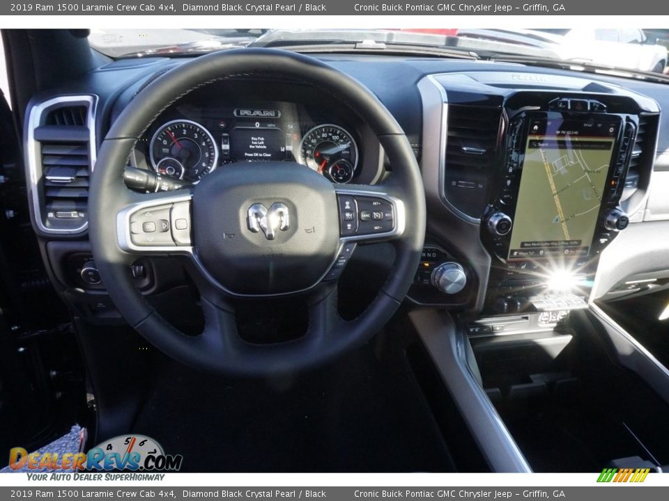 2019 Ram 1500 Laramie Crew Cab 4x4 Diamond Black Crystal Pearl / Black Photo #6