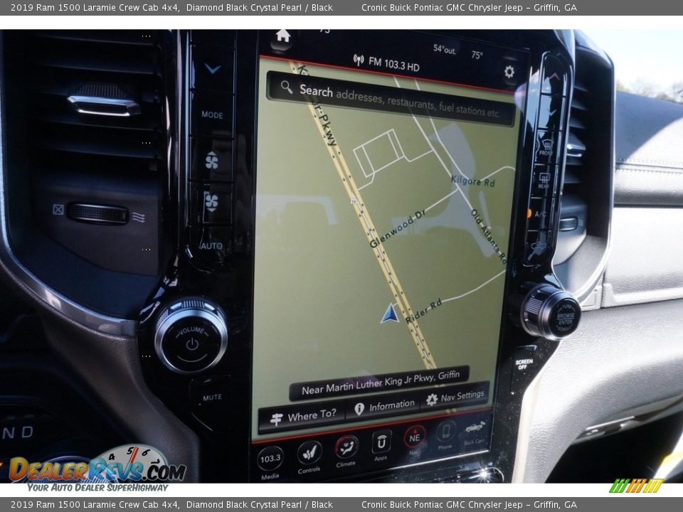 2019 Ram 1500 Laramie Crew Cab 4x4 Diamond Black Crystal Pearl / Black Photo #7