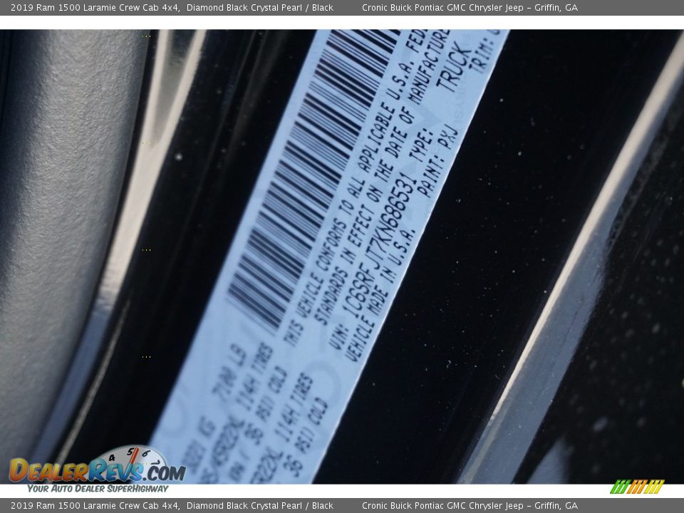 2019 Ram 1500 Laramie Crew Cab 4x4 Diamond Black Crystal Pearl / Black Photo #16