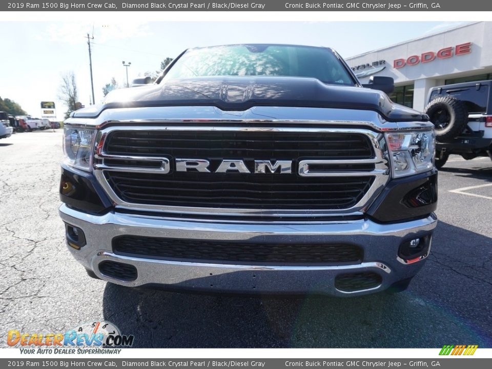 2019 Ram 1500 Big Horn Crew Cab Diamond Black Crystal Pearl / Black/Diesel Gray Photo #2