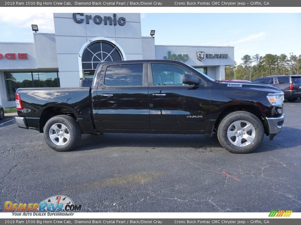 2019 Ram 1500 Big Horn Crew Cab Diamond Black Crystal Pearl / Black/Diesel Gray Photo #11